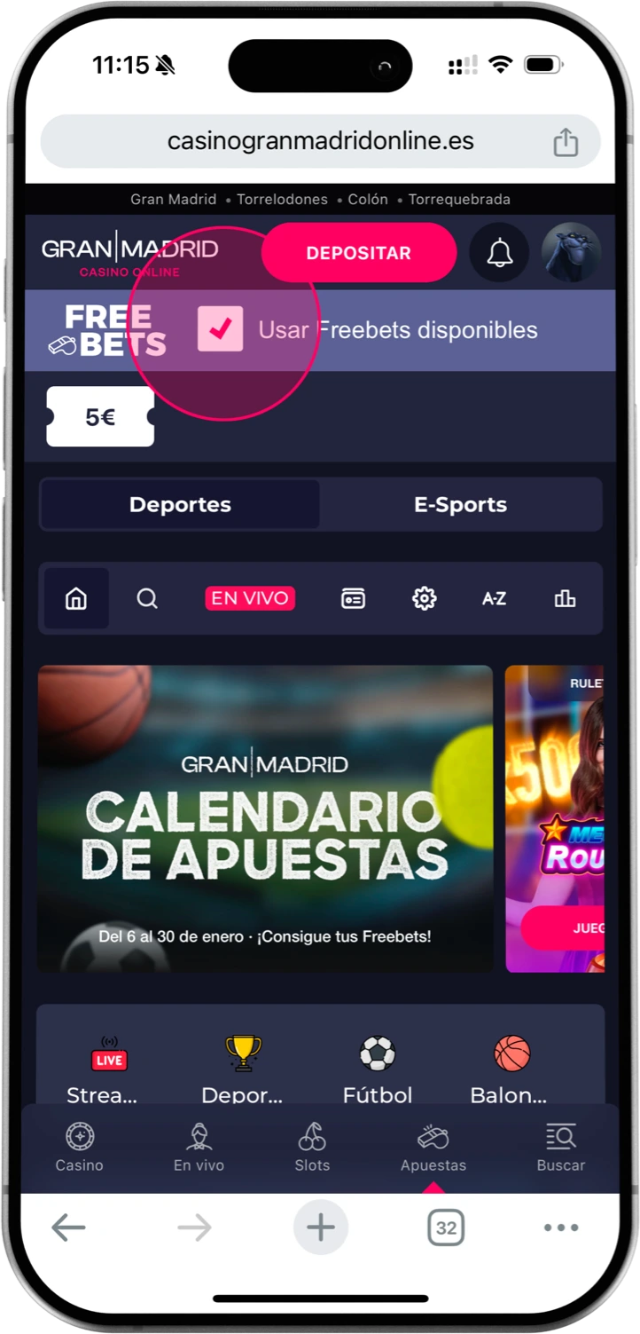 Paso 2 para Freebets