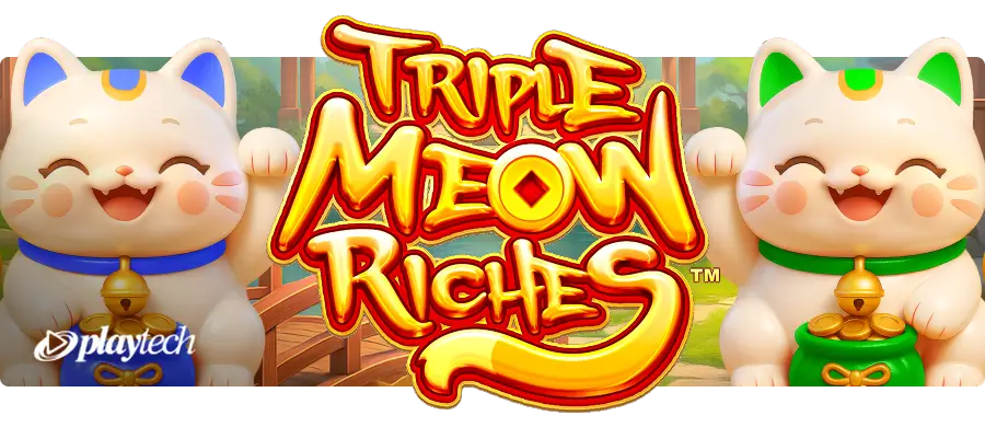 Logo exclusivo de Triple Meow Riches en Gran Casino Madrid